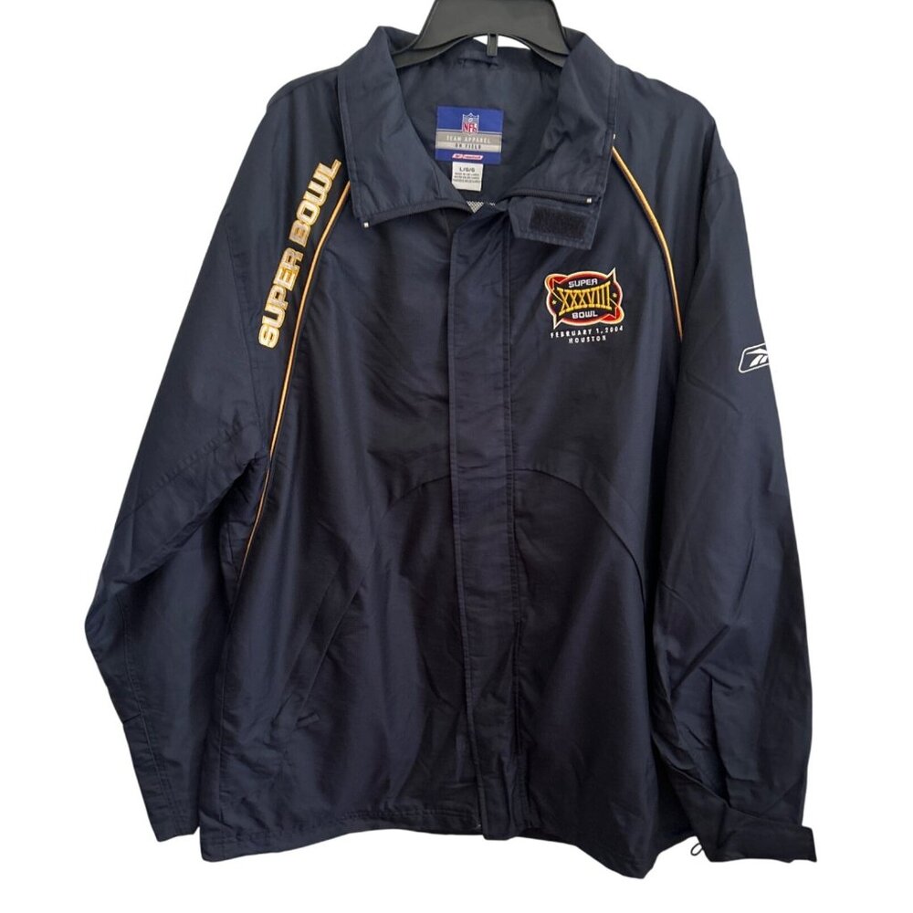 Reebok NFL On Field Super Bowl Team Apparel Jacket L Navy Blue